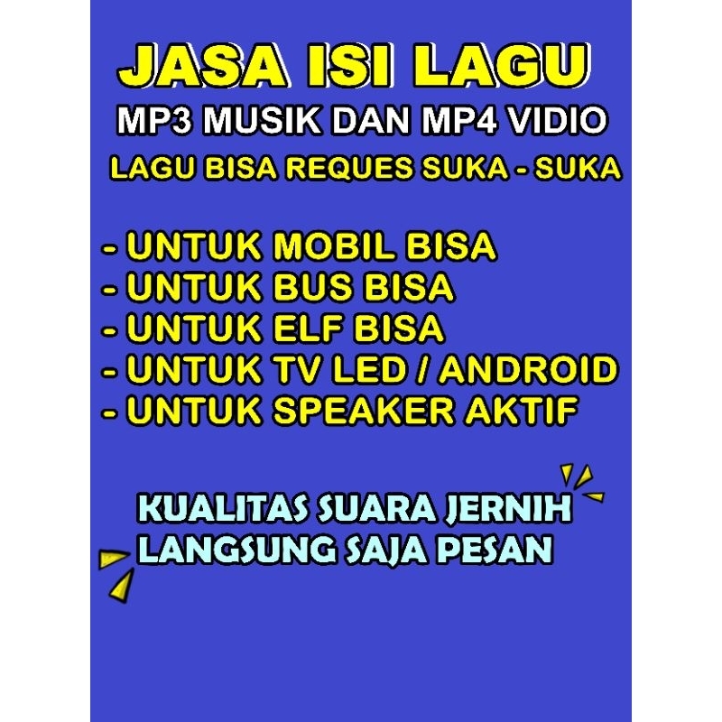 JASA ISI LAGU MP3 DAN MP4 VIDIO UNTUK MOBIL
