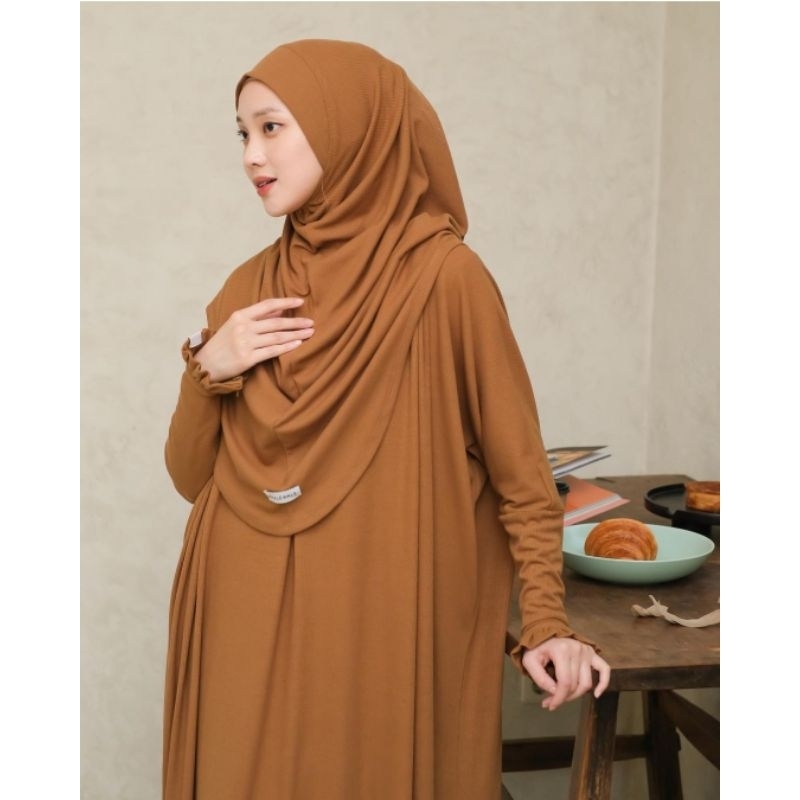 KHALEWALE hello market solo heelan dress rawda pleats plain loose abaya