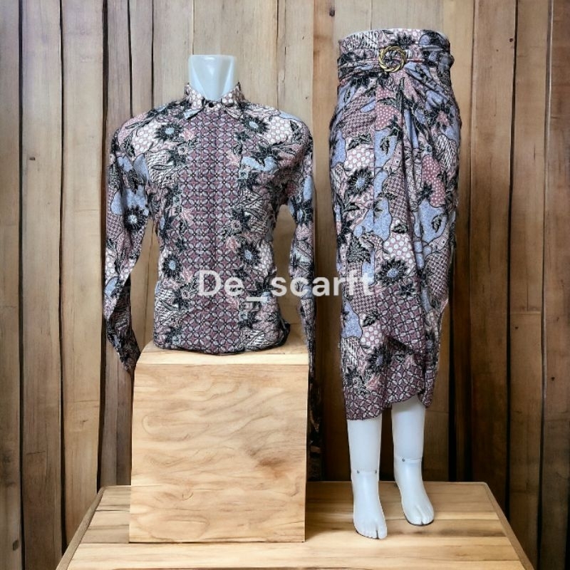 Batik Couple Pasangan Rok Dan Kemeja Batik Couple Rok Lilit Batik Modern Rok Batik Couple