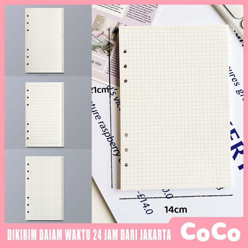 

1 Set Isi 45 Lembar Kertas Refill Isi Binder Binder A5 A6 Polos Bergaris Refill Binder Kertas Binder