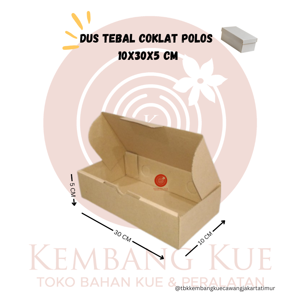 

DUS KUE POLOS 10x30x5 cm / GIFT BOX COKLAT DIE CUT { ECERAN }
