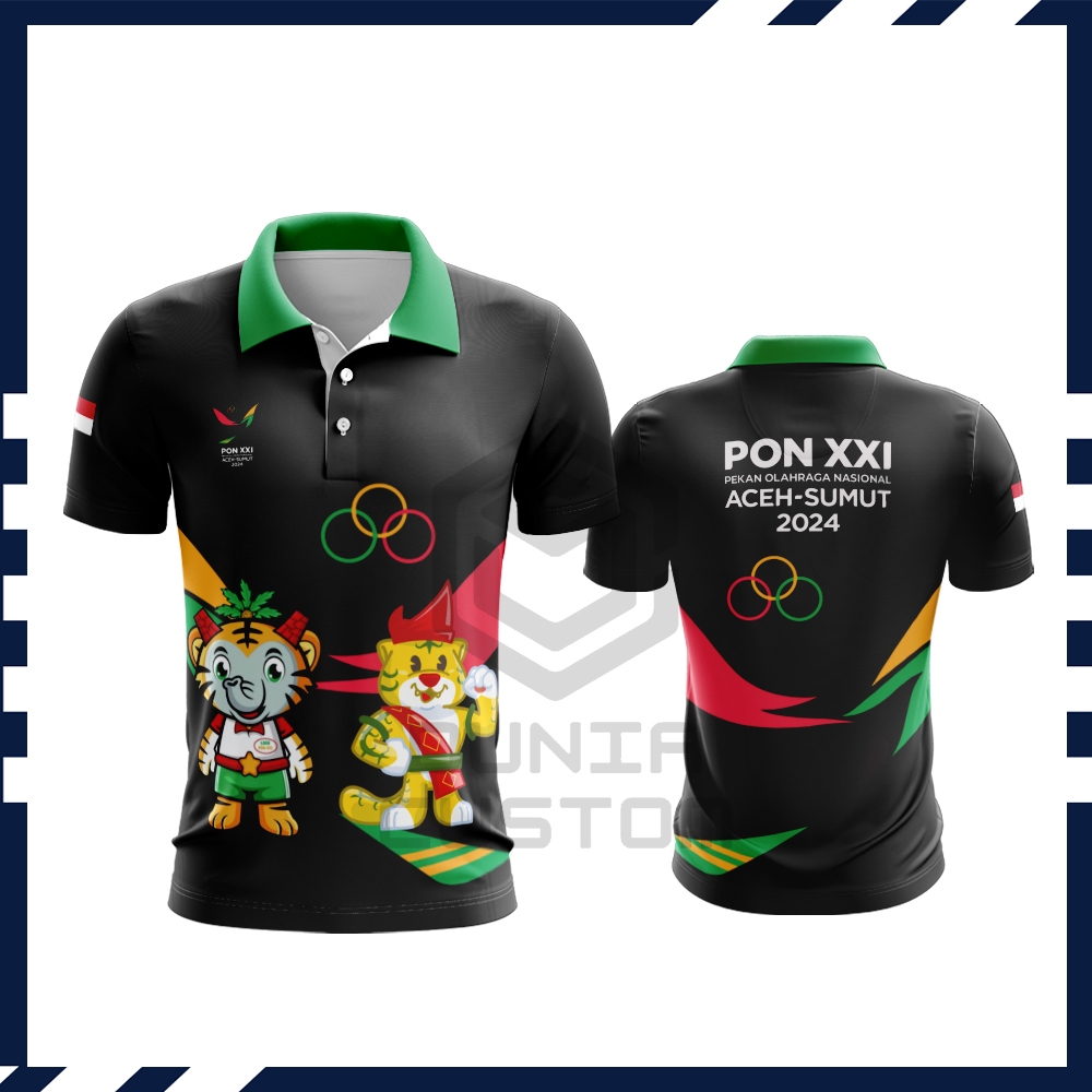 Baju Kaos Polo Jersey PON ACEH SUMUT 2024 Fullprint / Baju Pria Pon Aceh