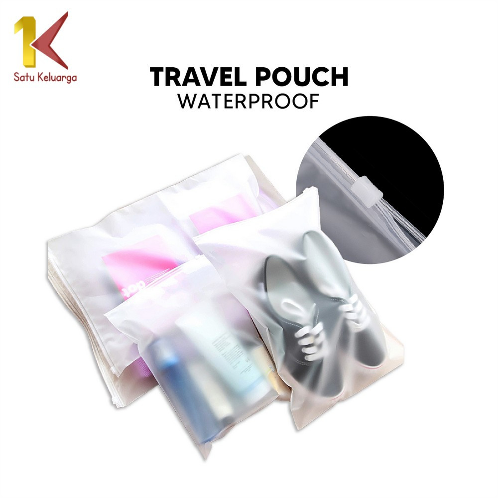 Satu Keluarga Ziplock Bag Polos Travel Pouch C33 Tas Make Up Pouch Zip Lock Organizer Bag Tas Penyim