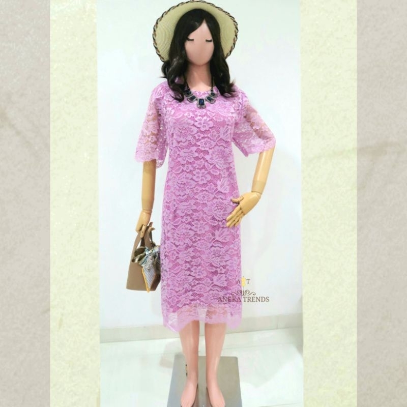 Dress Brukat Lilac Import