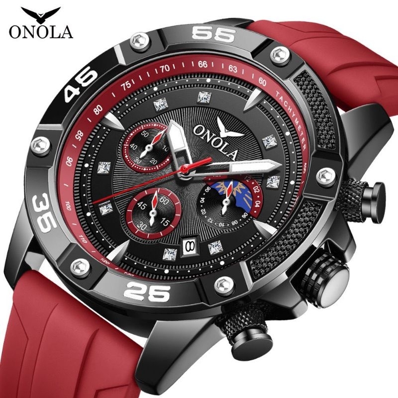 ONOLA Jam Tangan Pria Strap Rubber Sport Fashion Man Watch Quartz