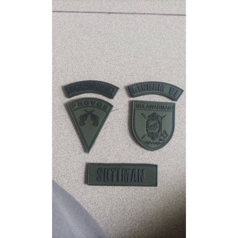 Patch rubber PDH PDL tni ad custom nama pangkat