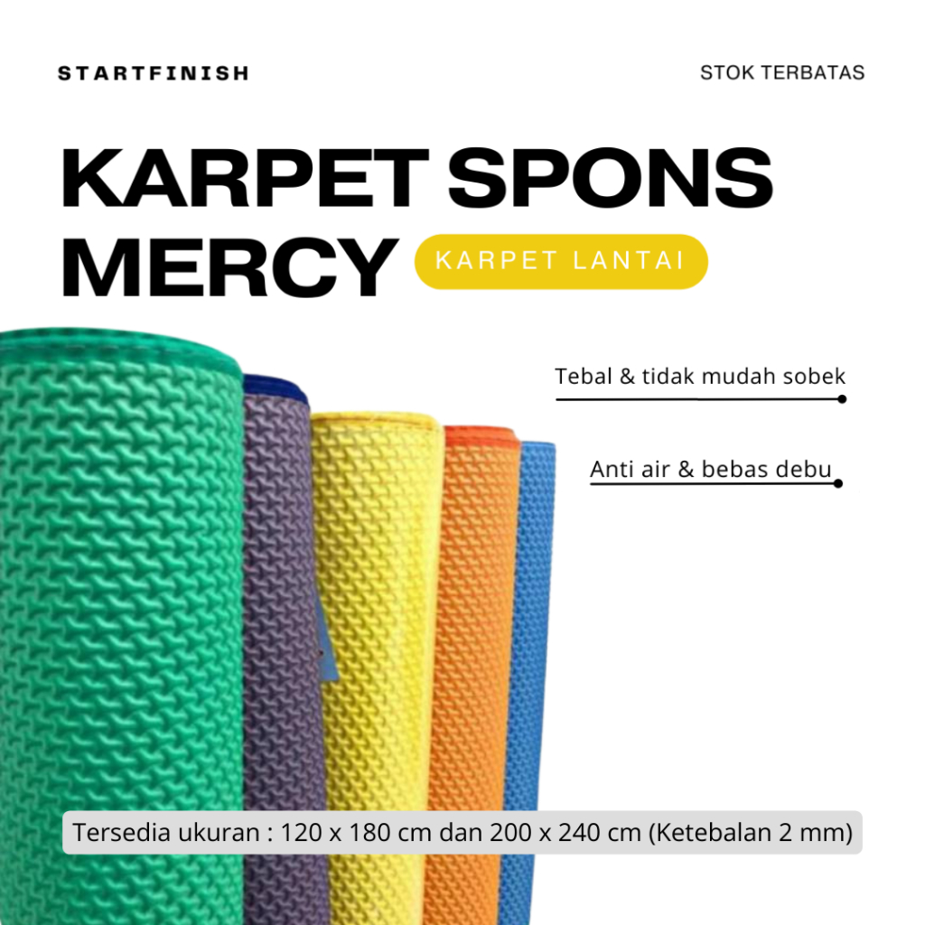 KARPET LANTAI / KARPET BENTOL / KARPET SPONS MERCY / TIKAR SPONS MURAH / KARPET POLOS MURAH