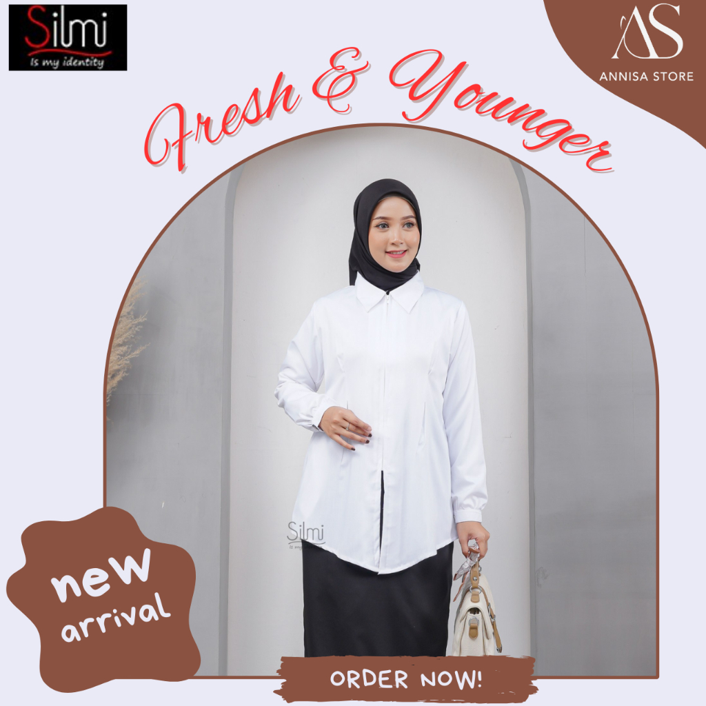 BAJU KERJA ATASAN PUTIH WANITA SILMI LUNA BLOUSE WHITE MIREVAL / BAJU BLUS PUTIH REMAJA KEMEJA UNTUK