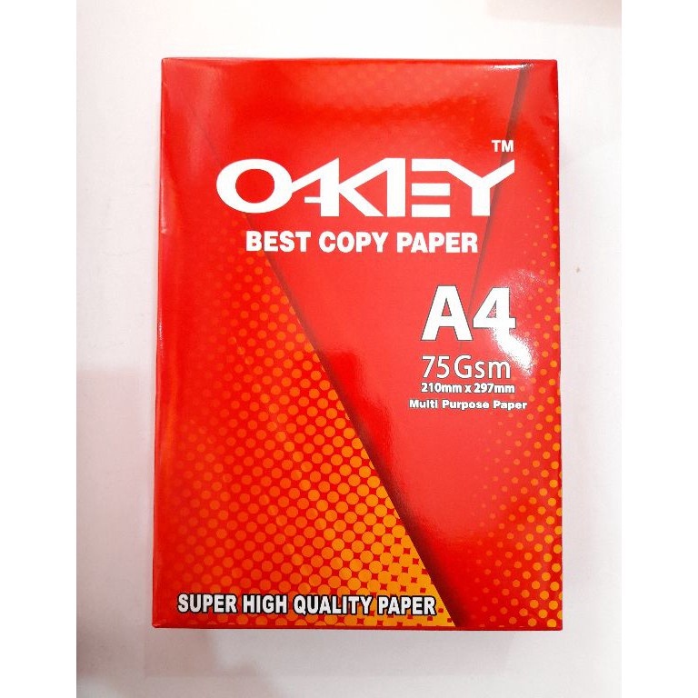 

KODE U87X KERTAS HVS OKEY A4 75 GRAM 1 RIM 5 LEMBAR