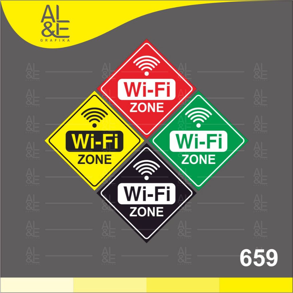 

659 - Stiker Free Wifi, Gratis Area Wifi, Sticker Vinyl, Premium, Tahan Air