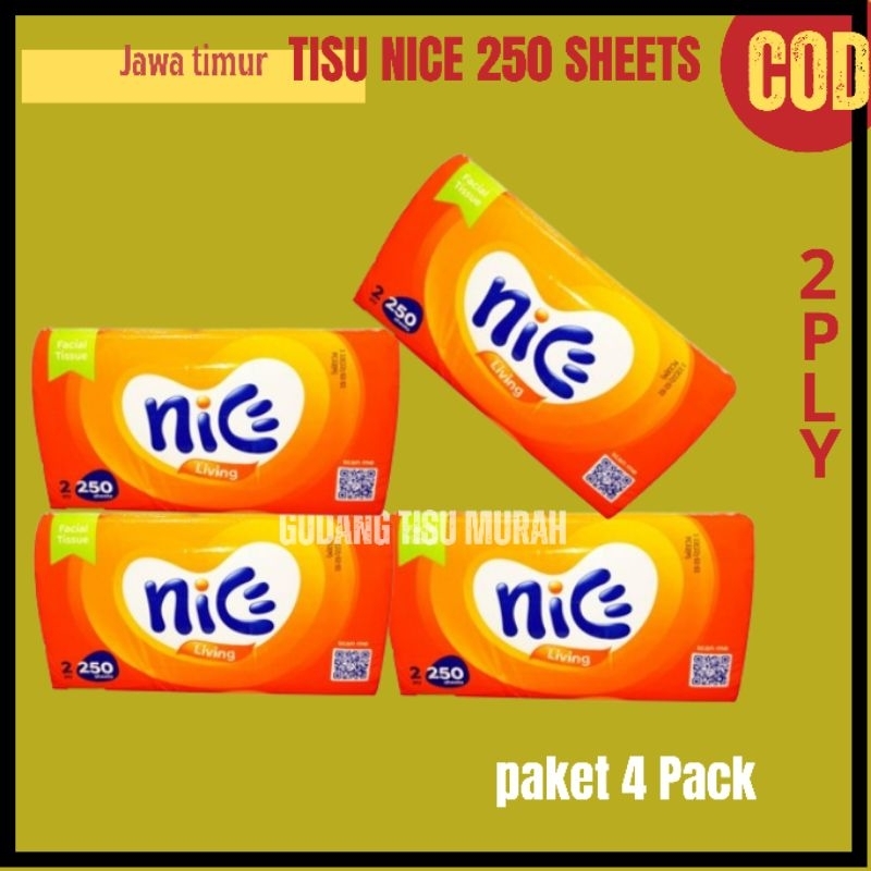 4 NICE 250 sheets 2 ply tisu wajah NICE