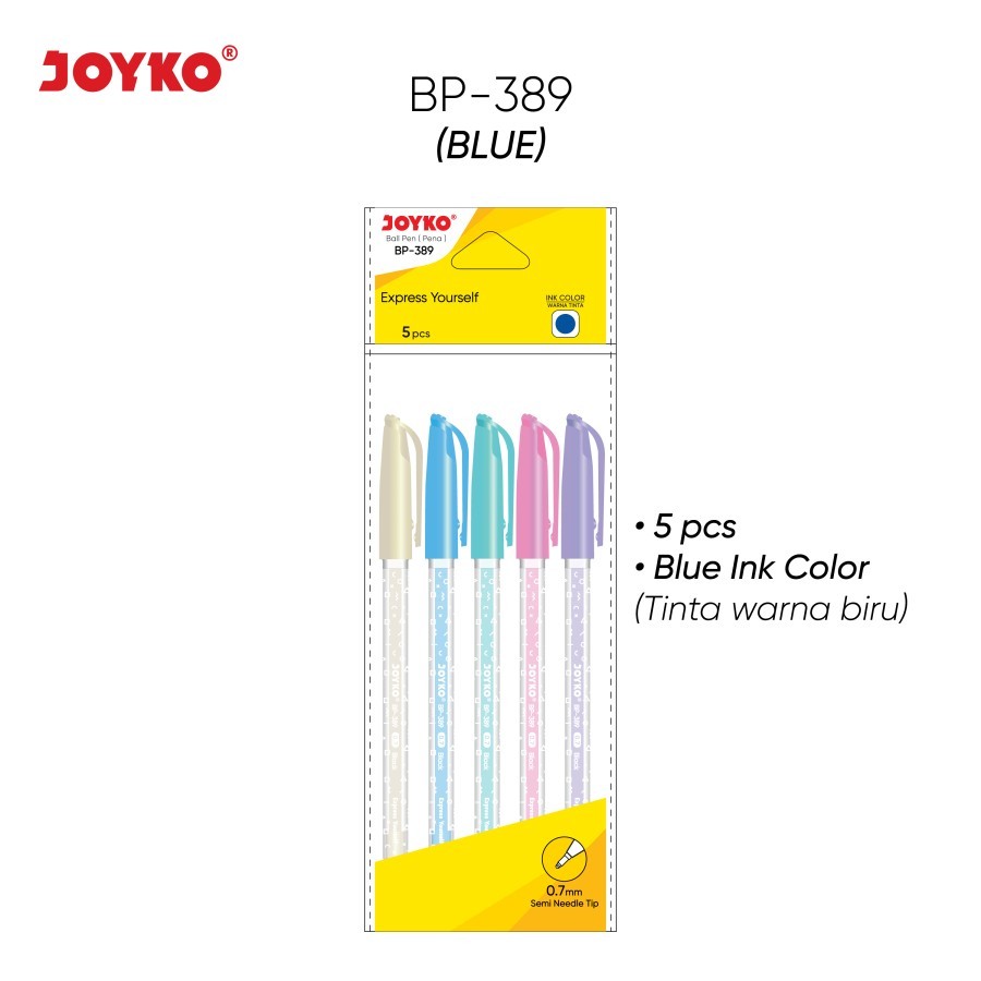 

Ball Pen Pulpen Pena Joyko BP-389 Express Yourself 0.7 mm 1 Set 5 Pcs