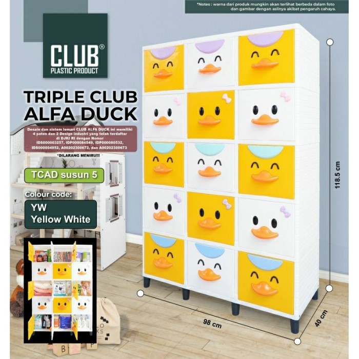 CLUB Triple Flip Cabinet Susun 5 DUCK