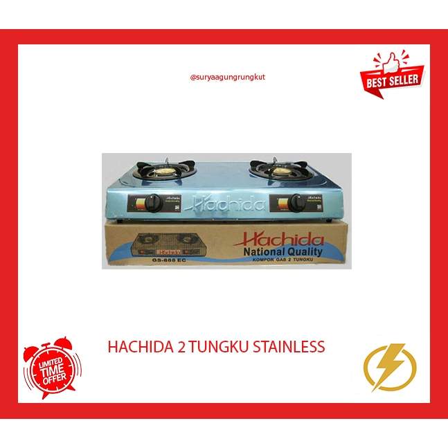 KOMPOR HACHIDA 2 TUNGKU STAINLESS STEEL