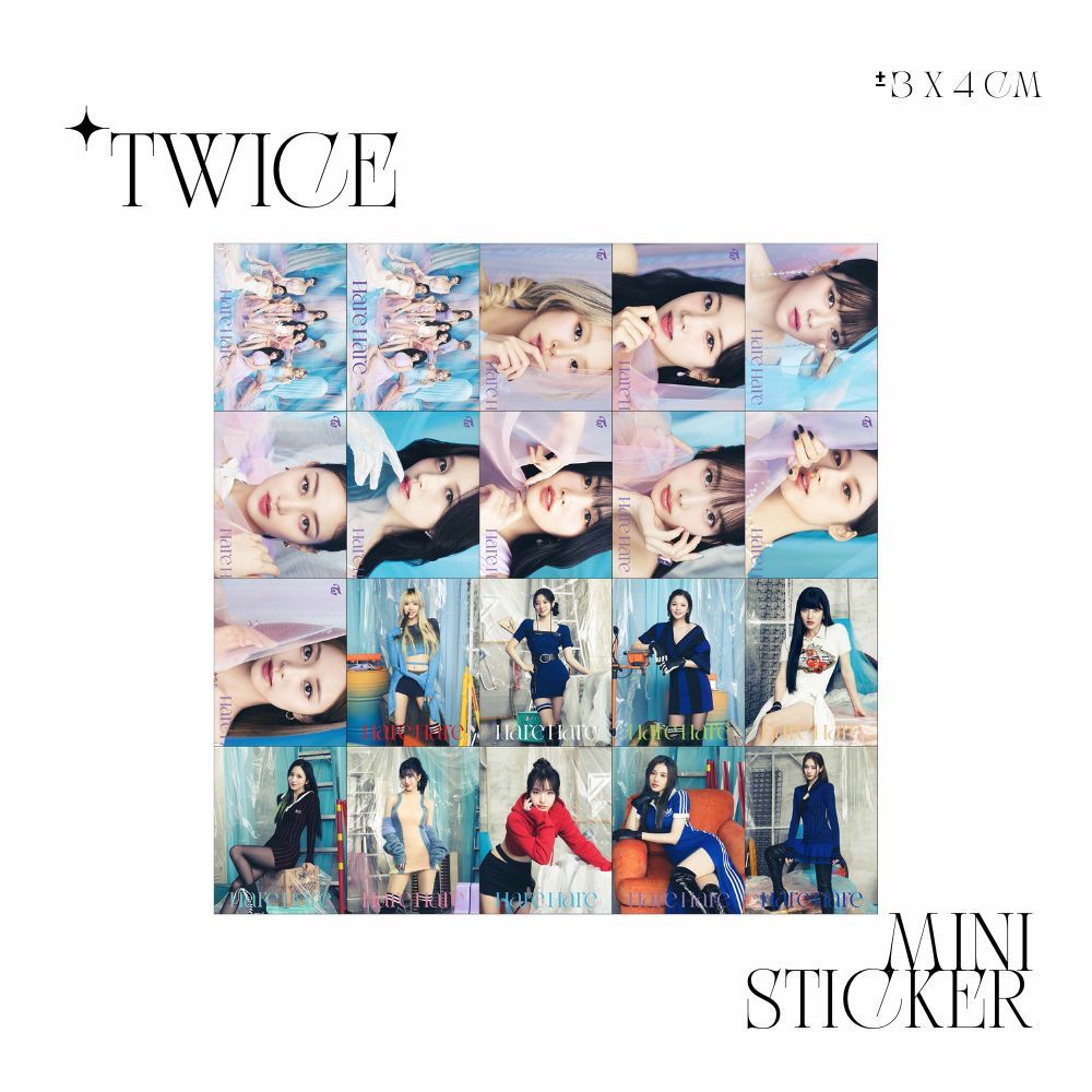 MINI STIKER TWICE HARE (ISI : 20 PCS) STICKER CHROMO TRANSPARAN HOLOGRAM KPOP IDOL KOREA PREMIUM MUR