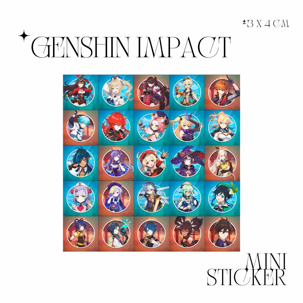 

MINI STIKER GENSHIN IMPACT (ISI : 36 PCS) STICKER CHROMO TRANSPARAN HOLOGRAM JPOP ANIME JAPAN JEPANG PREMIUM MURAH UNOFFICIAL AMBER AYAKA BARBARA BEIDOU BENNETT CHILDE CHONGYUN GANYU ITTO JEAN KAEYA KEQING LUMINE MONA NINGGUANG READY STOCK !