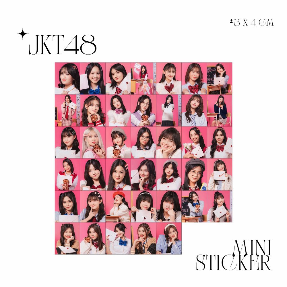 

MINI STIKER JKT48 LOVE LETTER (ISI : 50 PCS) STICKER CHROMO TRANSPARAN HOLOGRAM JPOP ANIME JAPAN JEPANG PREMIUM MURAH UNOFFICIAL ADEL ALYA AMANDA ANINDYA ASHEL CALLIE CATHY CHELSEA CHIKA CHIRSTY CYNTHIA DAISY DANELLA ELI ELIN ELLA READY STOCK !