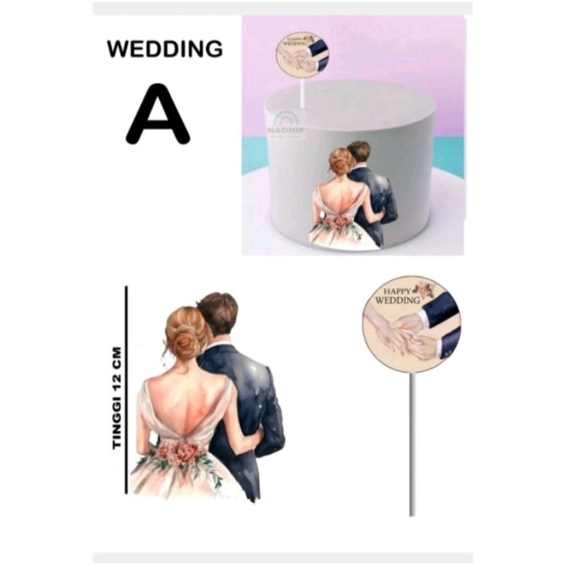 hiasan kue pengantin/topper kue wedding/topper karakter wedding gaun