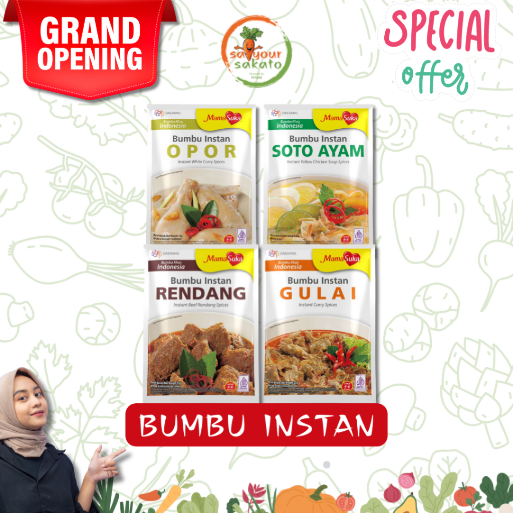 

Bumbu Memasak Instan Gulai Opor Rendang Soto Ayam - Saiyour Sakato