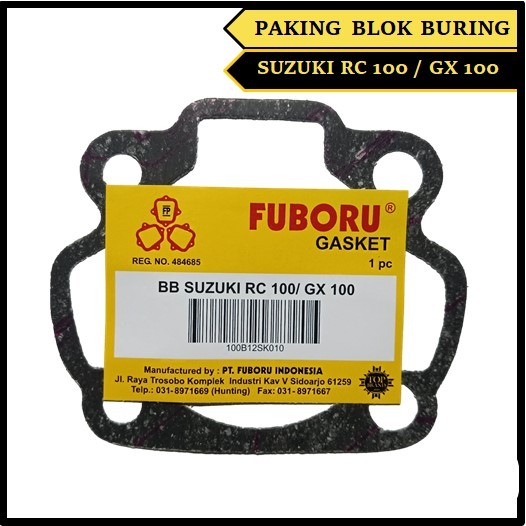 BB SUZUKI RC 100 PAKING BLOK BURING SUZUKI RC 100 / GX 100 GASKET PERPAK BAWAH / KAS FUBORU BB SUZUK