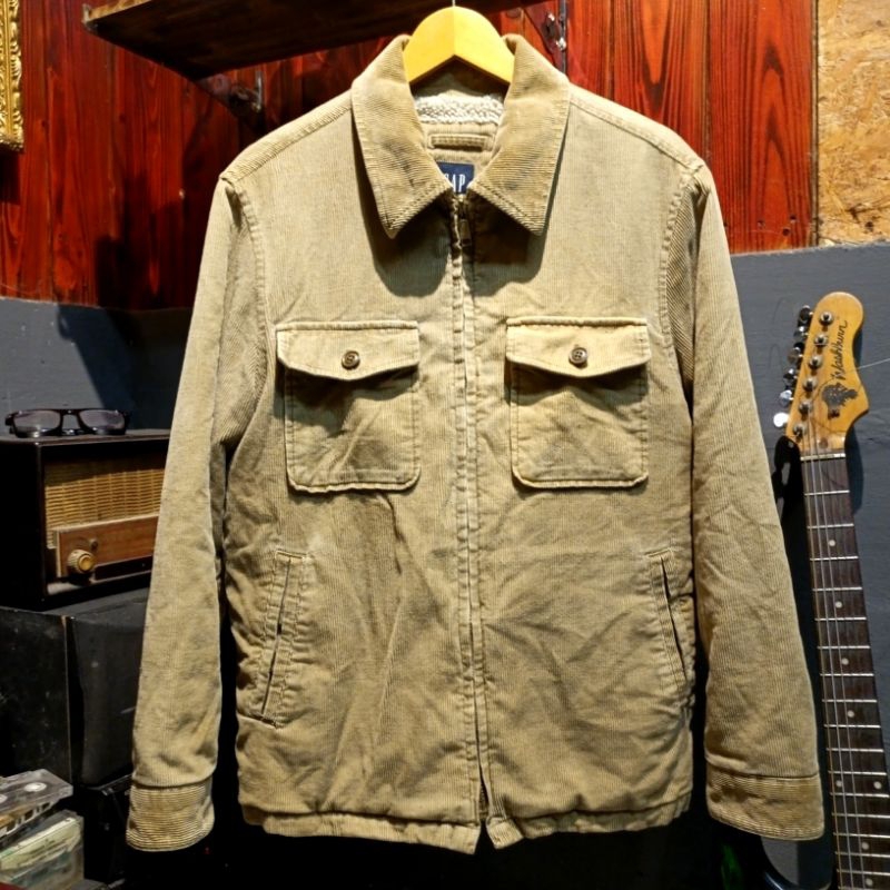 GAP Corduroy Jacket - Sherpa Lined Insulated Brown Field