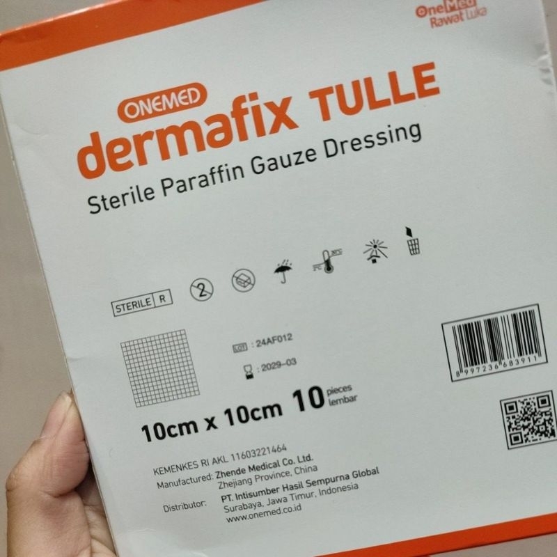 Dermafix Tulle Plester KASA Antibiotik DRESSING 10x10cm luka operasi sayat bakar