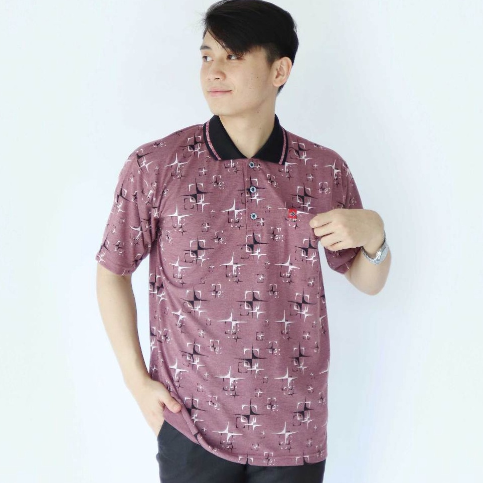 Serbuu Kaospolos  Kaos kerah pria  kaos motif batik saku dewasa  kaos polo shirt kode 4