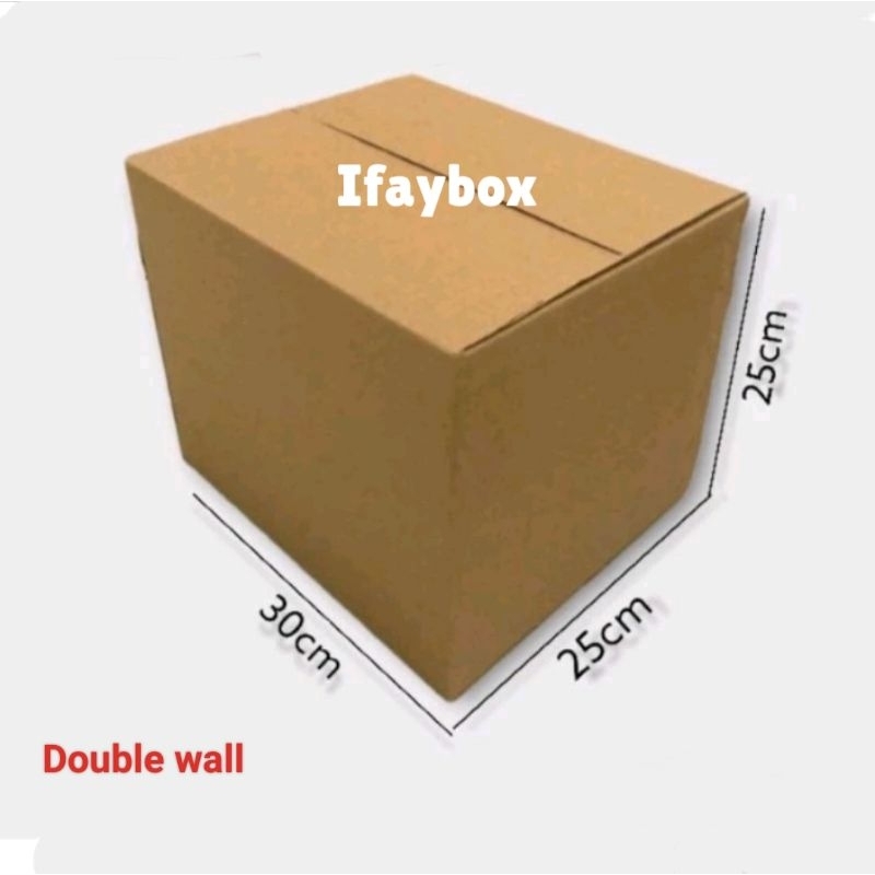 

Kardus box Uk. 30x25x25 cm Double wall polos