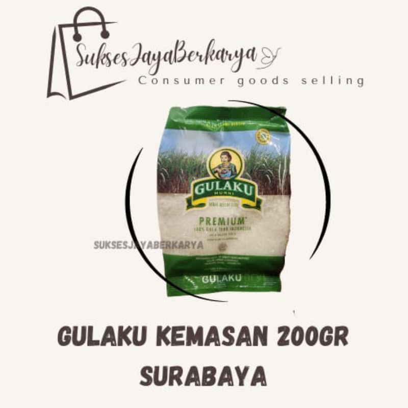 

Gulaku 200 GRAM - Gula Premium Putih Hijau - Tebu Kuning - Tebu / Gula Pasir/ Gula / Gula Surabaya