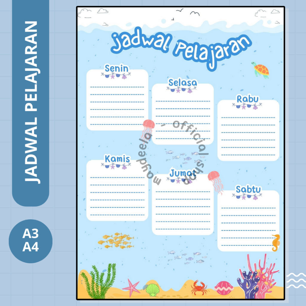 

MAYDEELA - Jadwal Pelajaran Potrait Cetak A4 - FREE GIFT