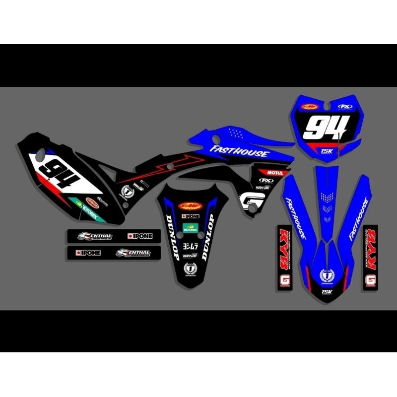 DECAL STICKER CUSTOM FULLBODY KAWASAKI KLX GORDONS BIRU NEW LIMITED DECAL GMX94
