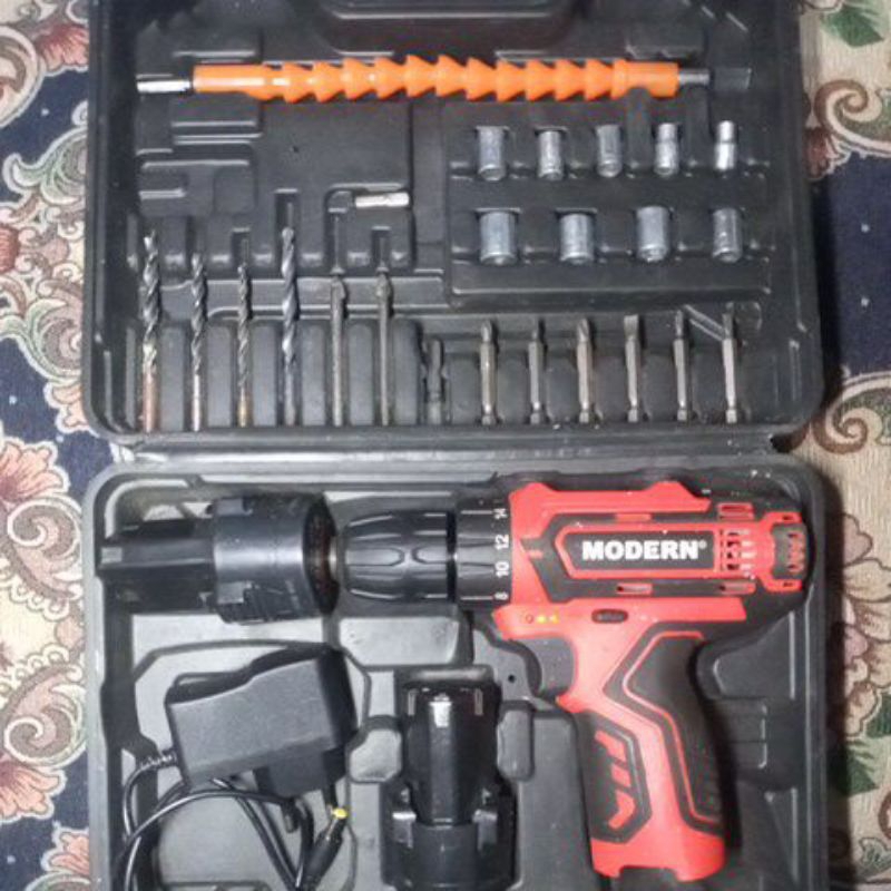 Bor cordless (mesin bor baterai) MODERN M-13SET