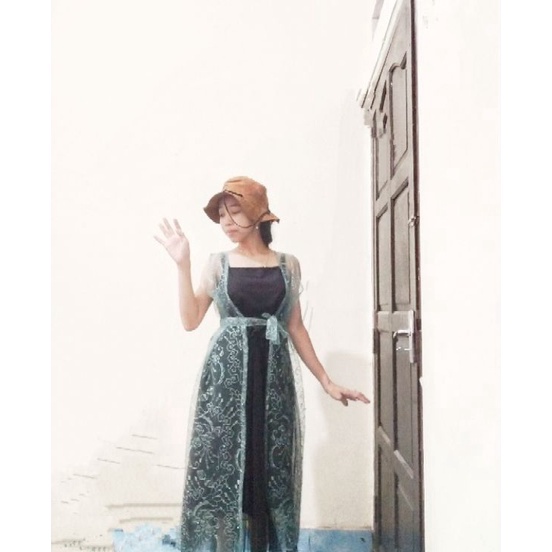 Dipesan ya cape tile rompi tile vest tulle Outer gamis  cardigan tile Sleeveless tanpa lengan