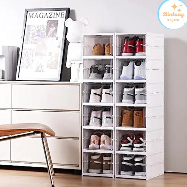 Tren Kekinian Rak Sepatu Lipat Anti Debu Lemari Multifungsi Serbaguna