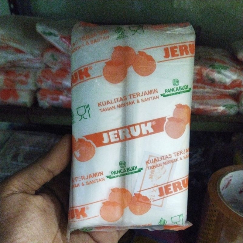 Plastik es lilin plastik wadah saos / petis merk Jeruk