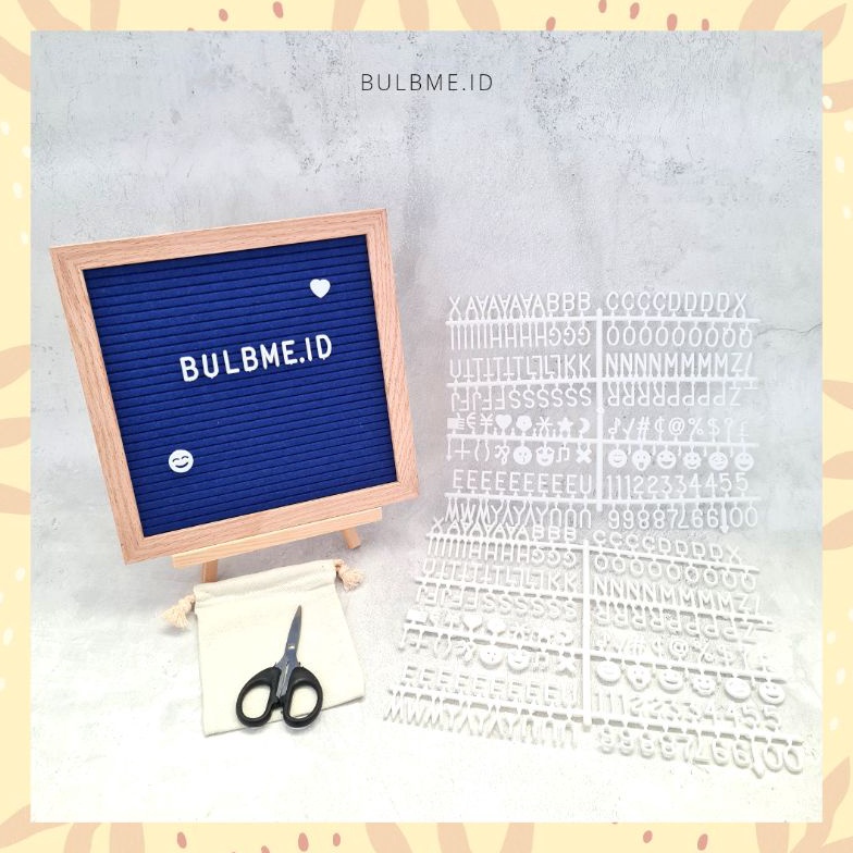 

Felt premium letter board navy blue papan nama huruf bayi biru Nyaman