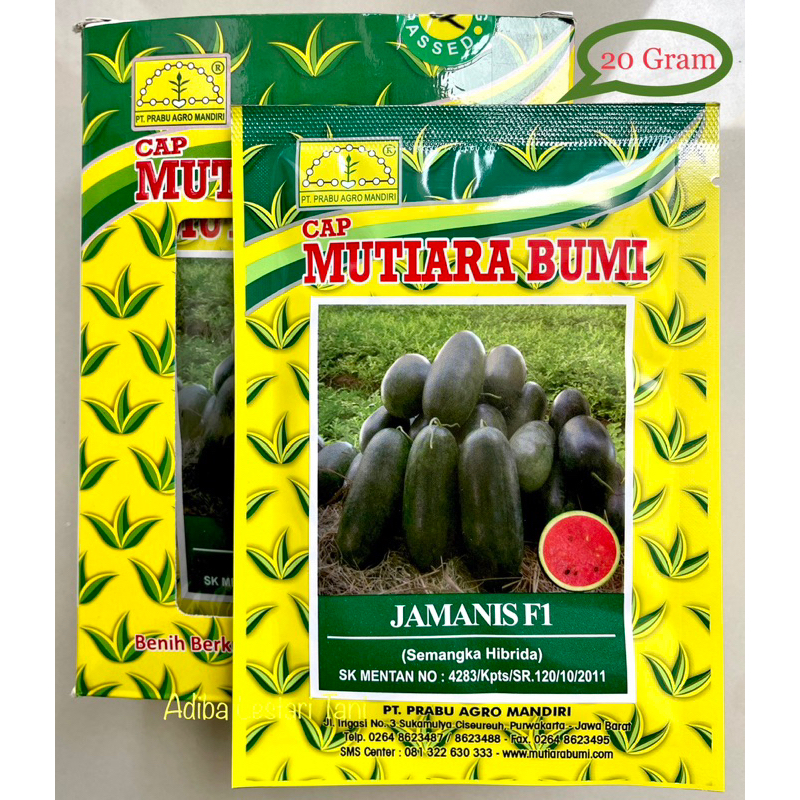 Benih Semangka Jamanis F1 20 Gram - Semangka Berbiji ( Inul ) Cap Mutiara Bumi
