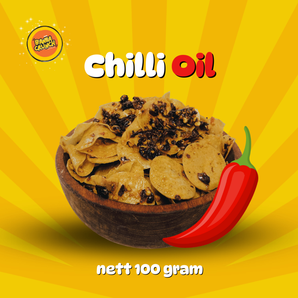 

100 GRAM MORING CHILLI OIL BANIIACRUNCH RENYAH BEST SELLER