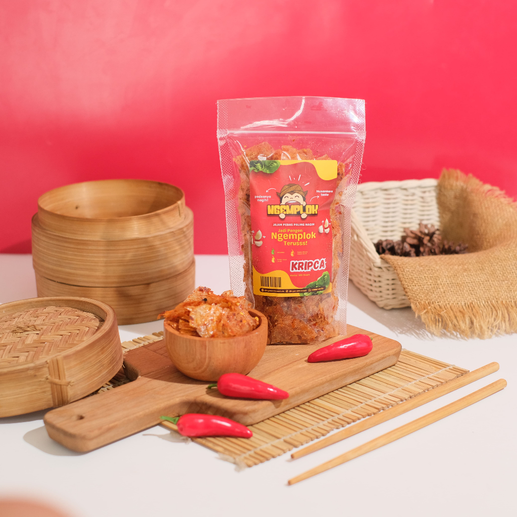 

[BEST SELLER] Ngemplok Kripca Pedas Daun Jeruk 100 GR Ngemploksnack