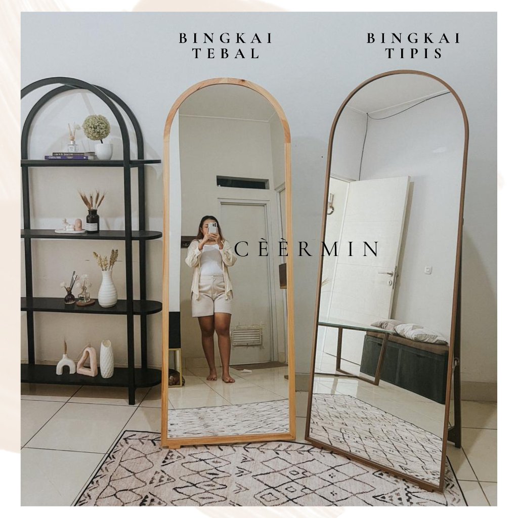 Cermin Berdiri Arch - Standing Mirror - Cermin Standing - Cermin Aesthetic - Kaca Berdiri