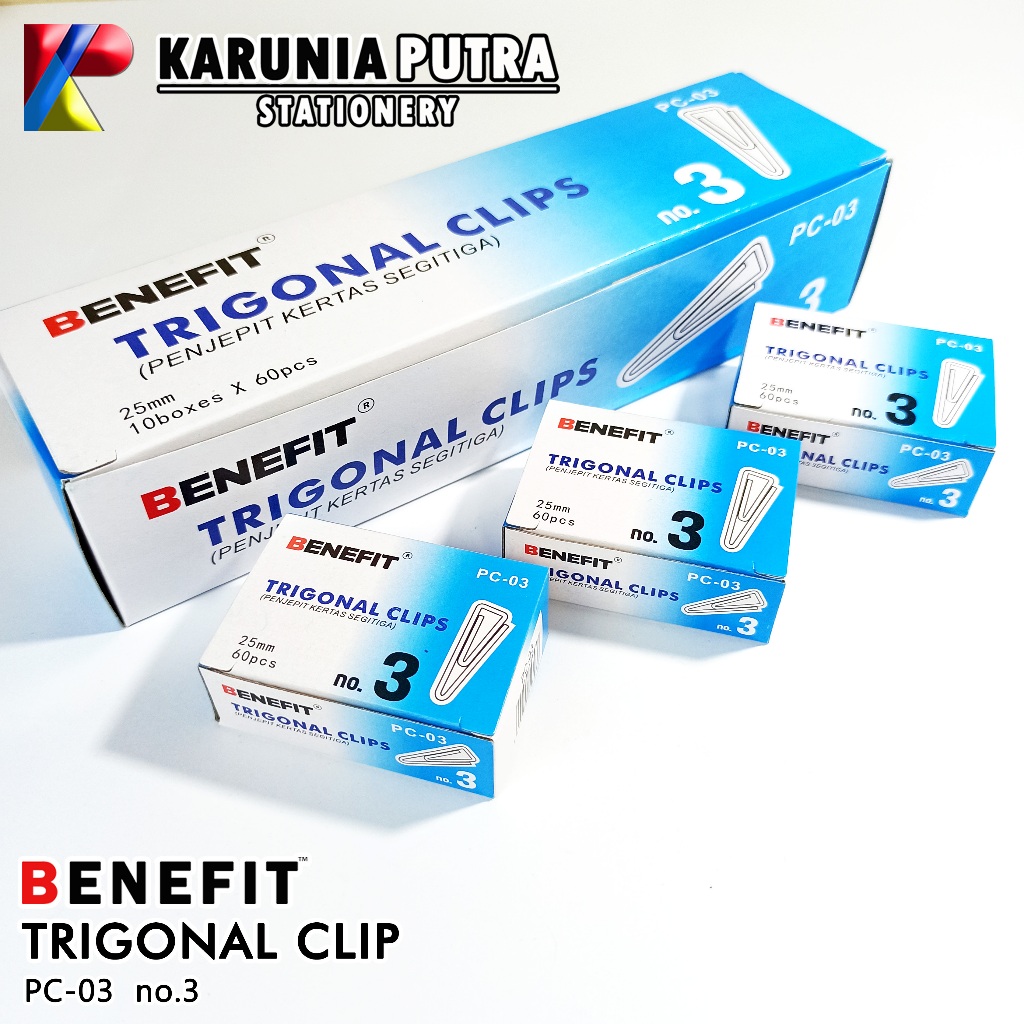 

Trigonal Clip Penjepit Kertas Paper Clip No3 1pack