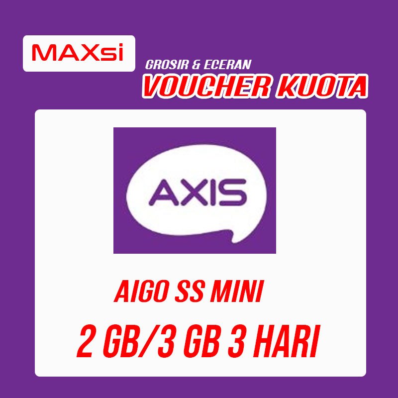 Voucher Kuota Axis 2 GB/3 GB 3 Hari Paket Aigo SS Mini
