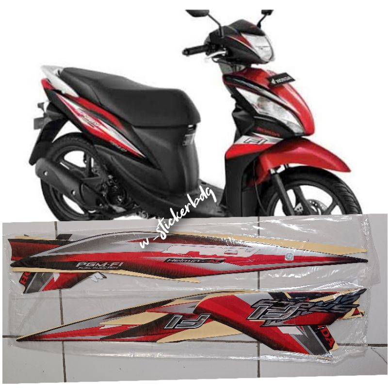 Striping Lis Bodi Honda Spacy Fi 2013 Merah Hitam