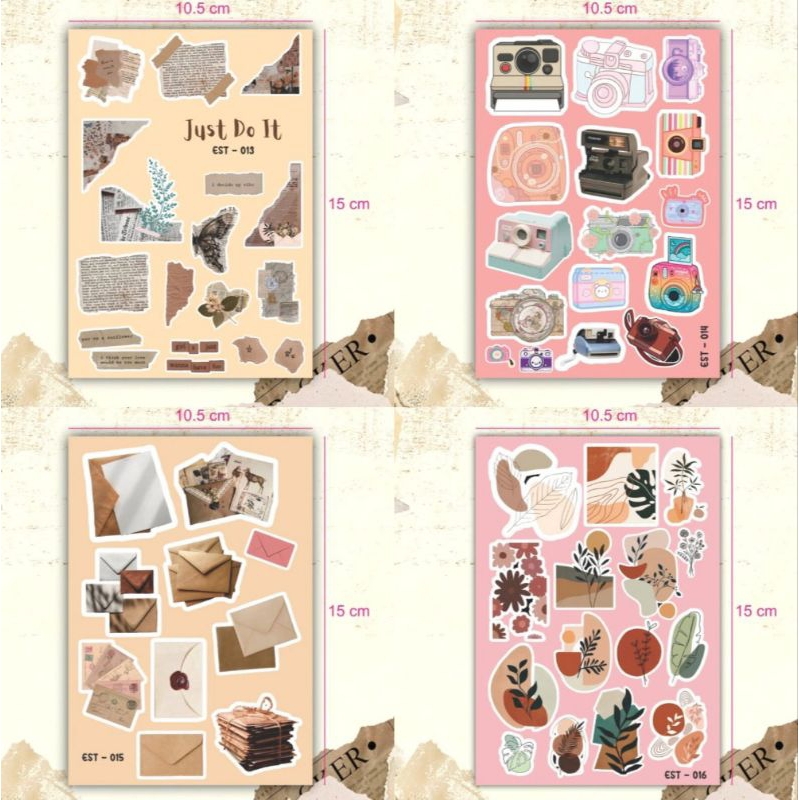 Sticker Pack Aesthetic / Sticker Tumblr Retro Vintage Dekorasi Scrapbook Journal