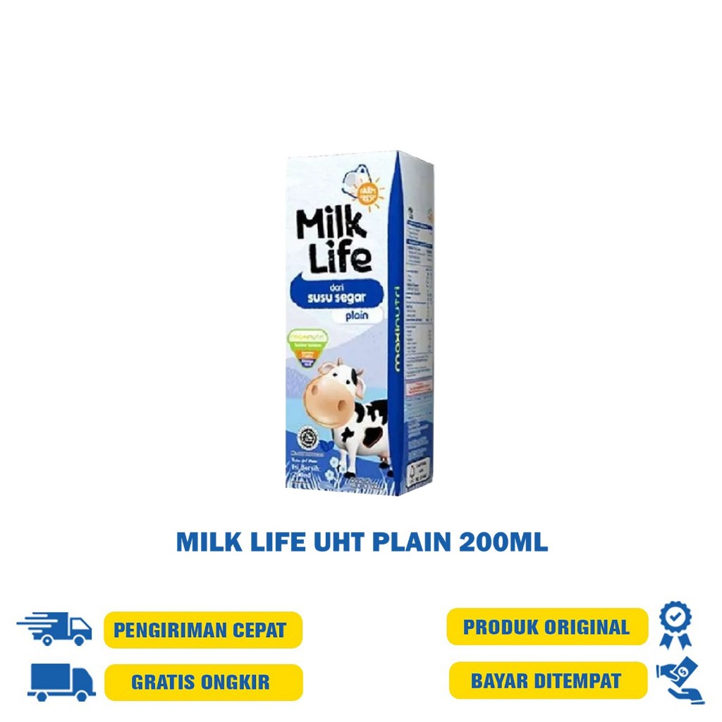 

MILK LIFE UHT PLAIN 200ML/COKLAT 200ML/STROBERI200ML/COKLAT 125ML/ STROBERI125ML