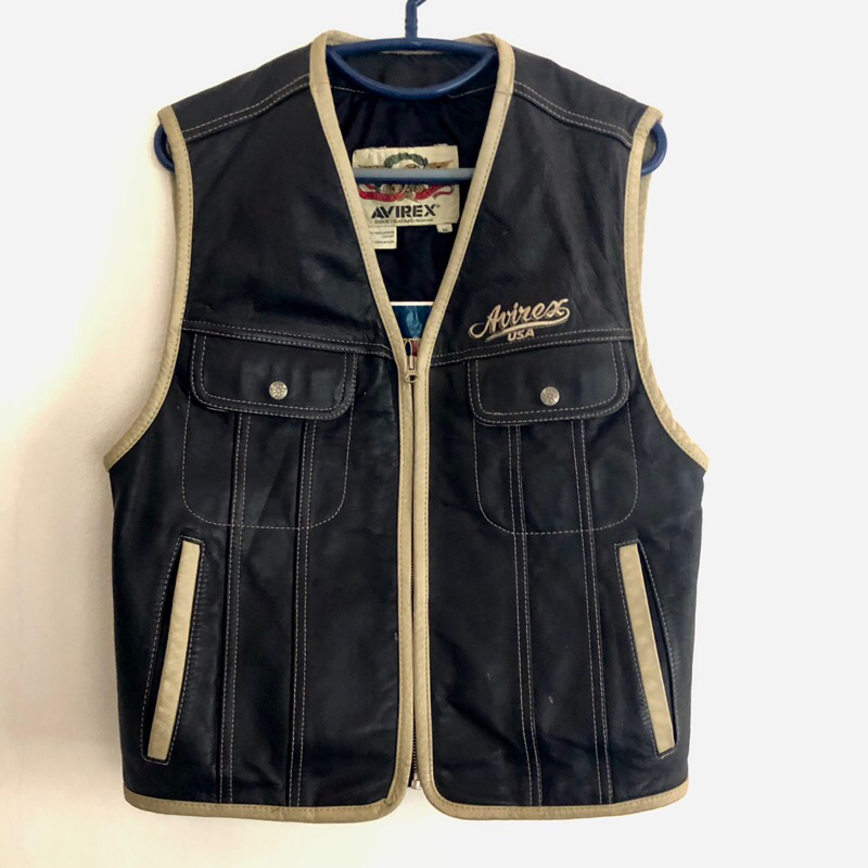 Biker Leather Vest Avirex USA/Rompi kulit Moge