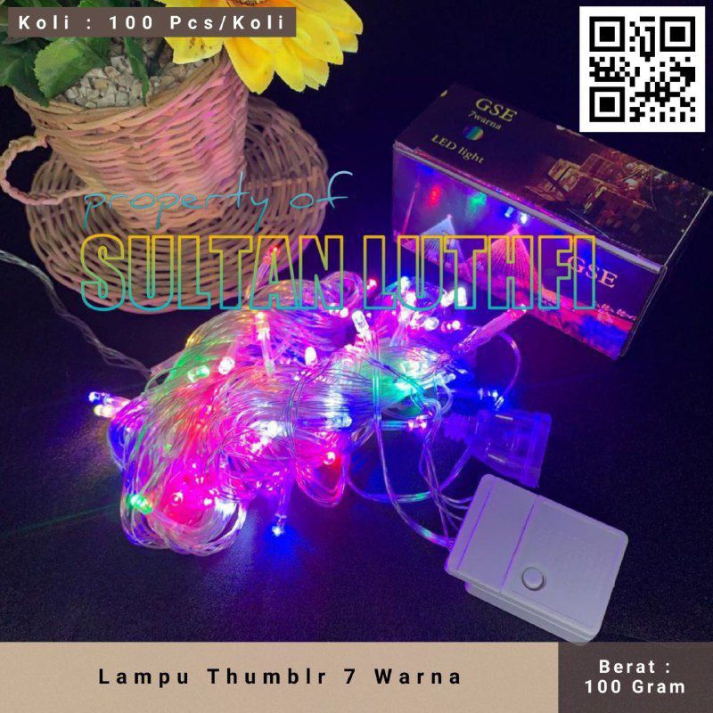 Lampu Tumblr 7 warna warni natal rainbow