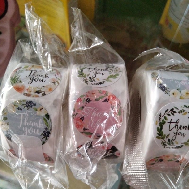 

STIKER THANK YOU / 1 ROLL ISI 500 PCS MIX RANDOM