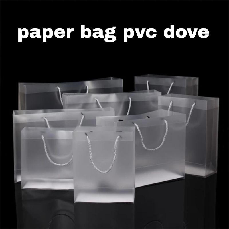 

PAPER BAG PVC TRANSPARANT DOVE / KANTONG MIKA POLOS IMPORT BEST SELLER