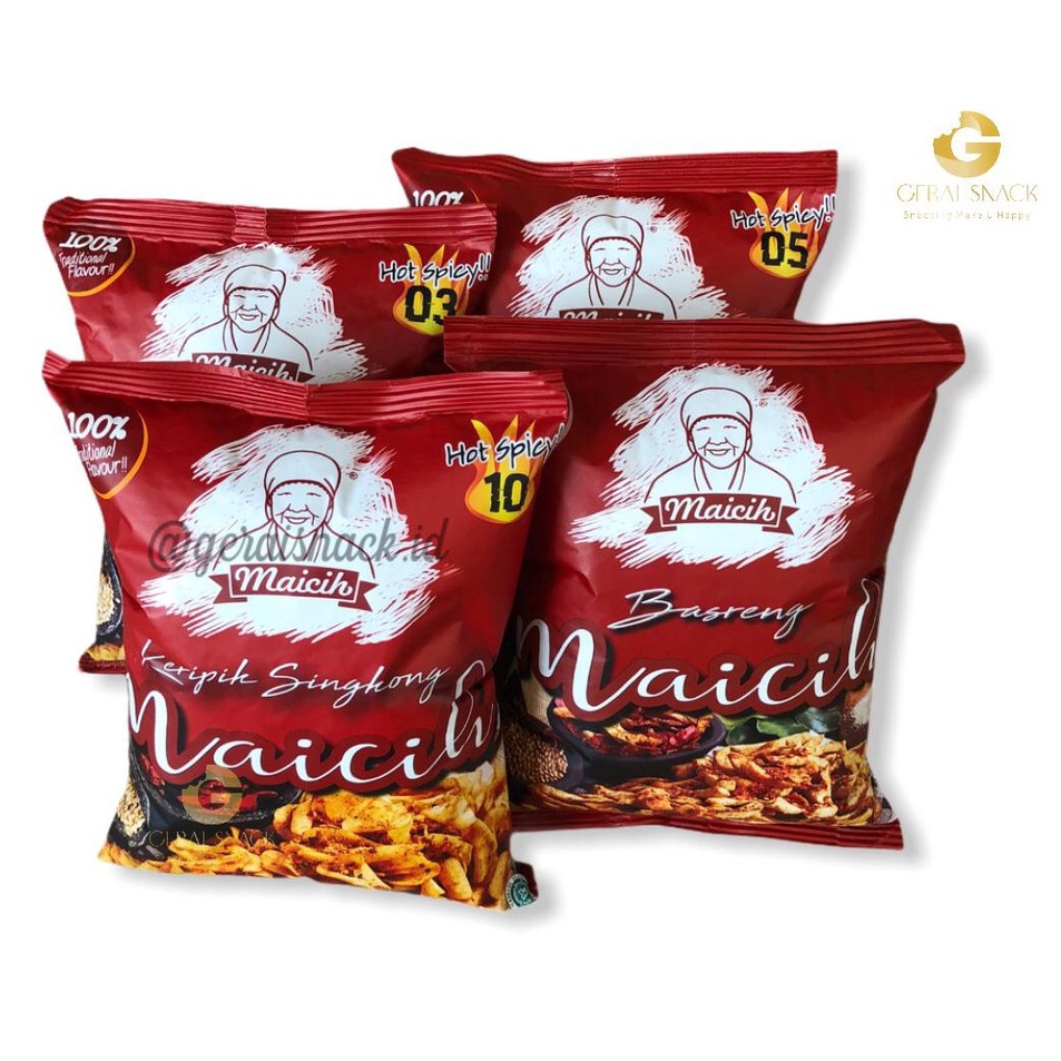 

TERLARIS Keripik Maicih Bob Logo Hadap Depan Asli Bandung 1 g
